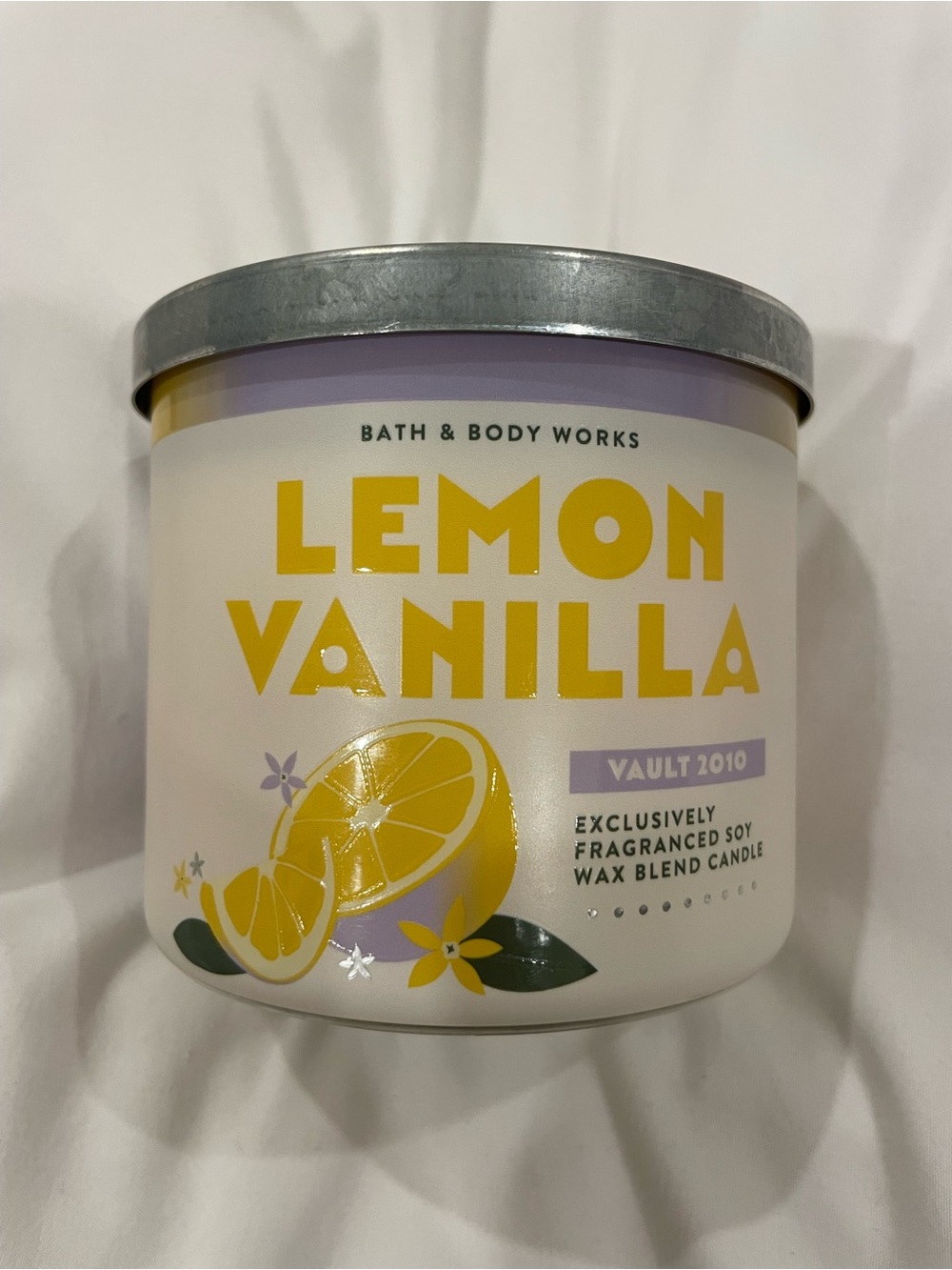 BBW Lemon Vanilla 3 Wick Candle